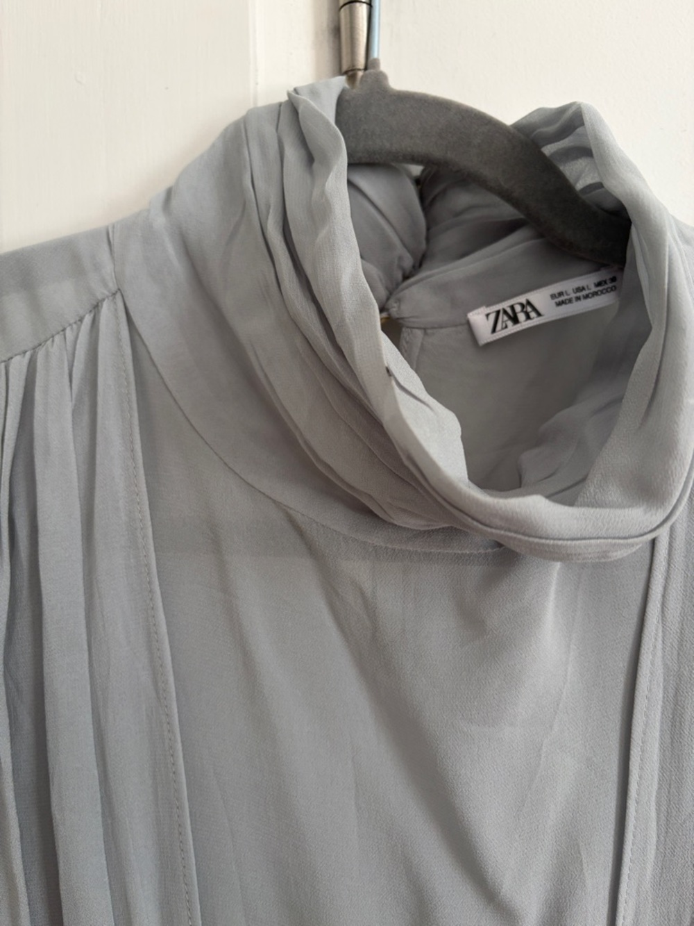 ZARA RUCHED ASYMMETRIC TOP BLOUSE - Picture 4 of 7
